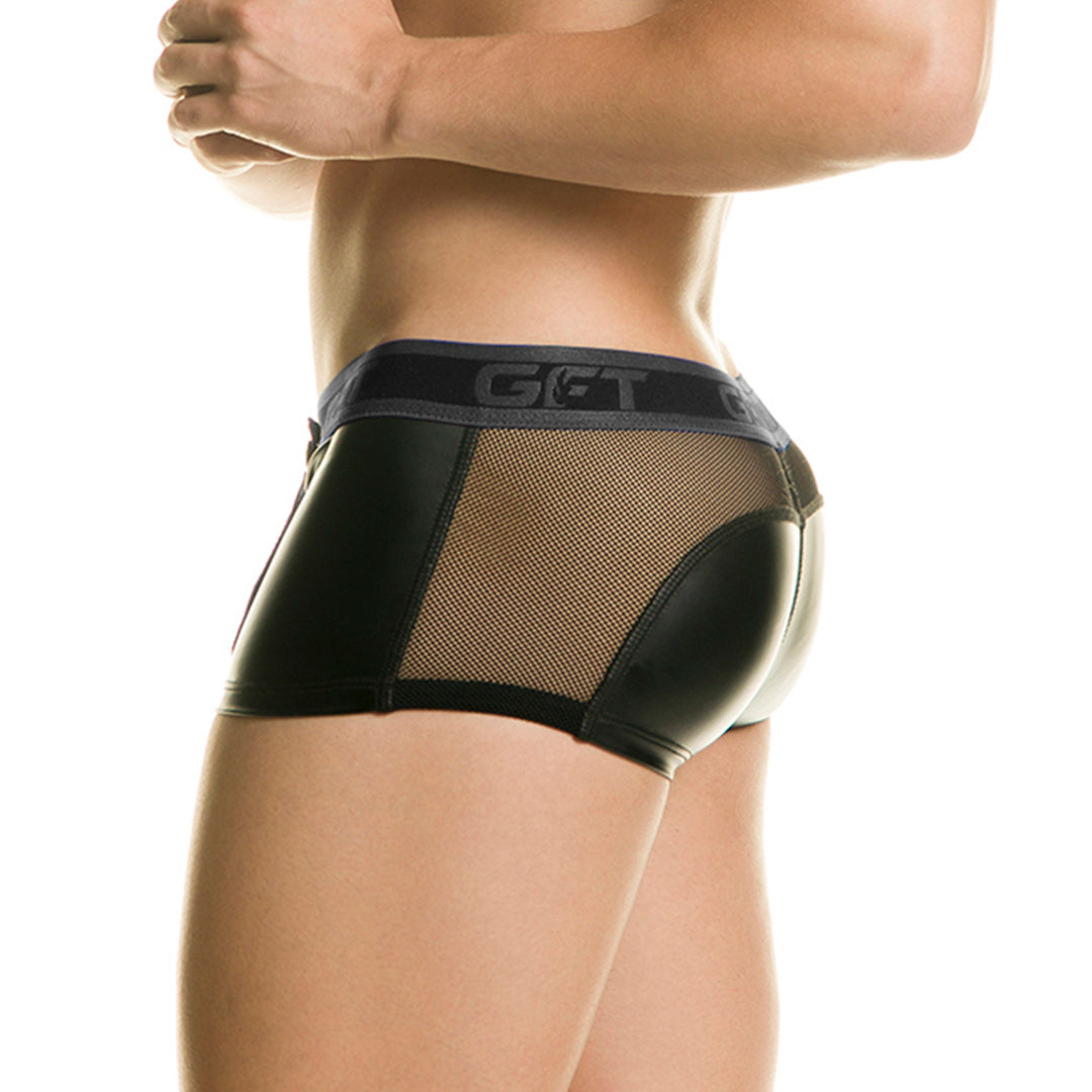 1 Fetiche Black Trunk Zipper vista frontal de Gigo Underwear
