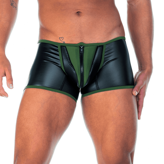 2 FETICHE GREEN ZIPPER TRUNK - Gigo Underwear Colombia