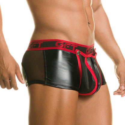 1 Fetiche Red Trunk Zipper vista frontal de Gigo Underwear
