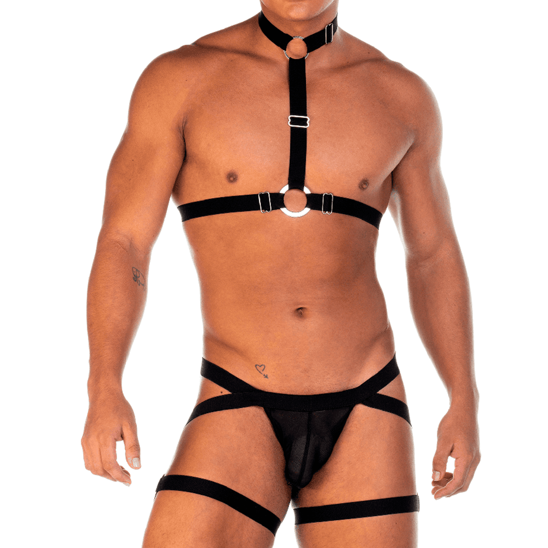 2 FETICHE BLACK HARNESS - Gigo Underwear Colombia