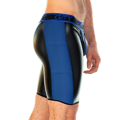 2 Fetiche Blue Zipper Trunk Long vista frontal de Gigo Underwear
