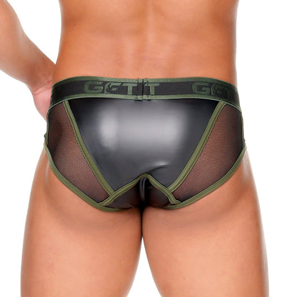 Fetish Green Brief vista posterior de Gigo Underwear