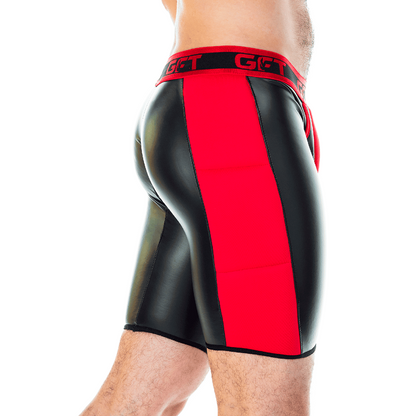2 Fetiche Red Zipper Trunk Long vista frontal de Gigo Underwear