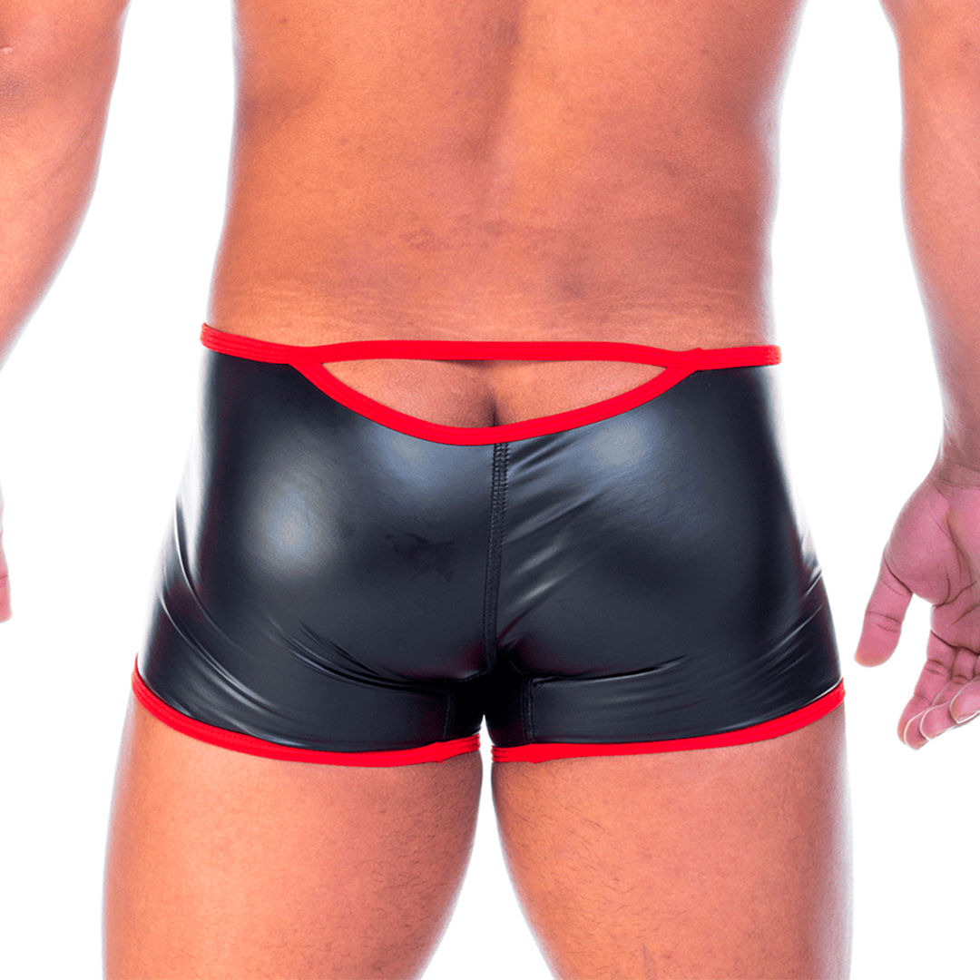 2 Fetiche Red Zipper Trunk vista posterior de Gigo Underwear