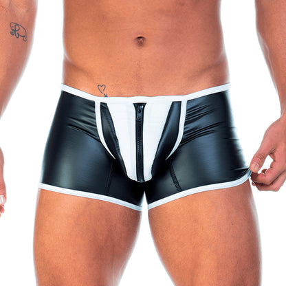 2 Fetiche White Zipper Trunk vista frontal de Gigo Underwear