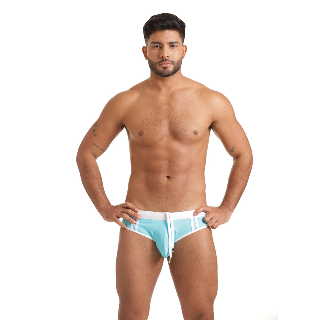 Active Blue White Swim Brief de Gigo Underwear