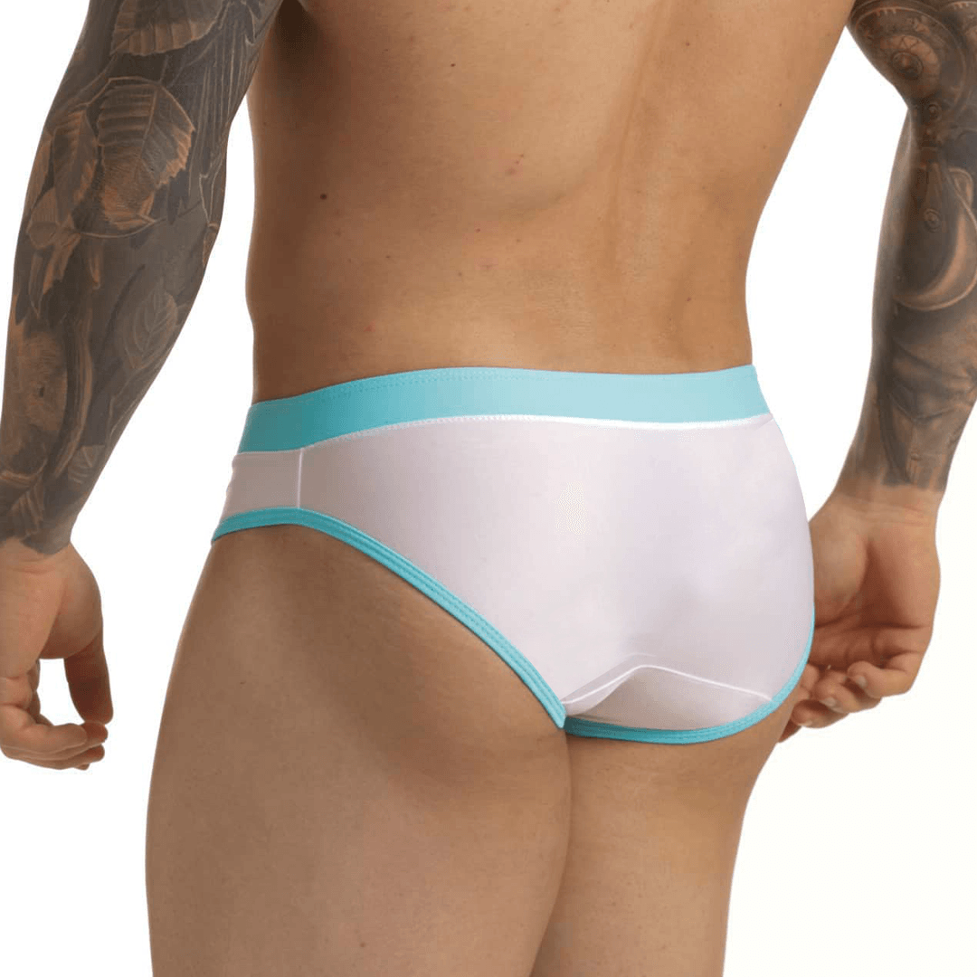 ACTIVE WHITE BLUE SWIM BRIEF - Gigo Underwear Colombia