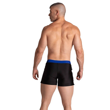 Alfa Black Blue Beachwear en modelo de Gigo Underwear