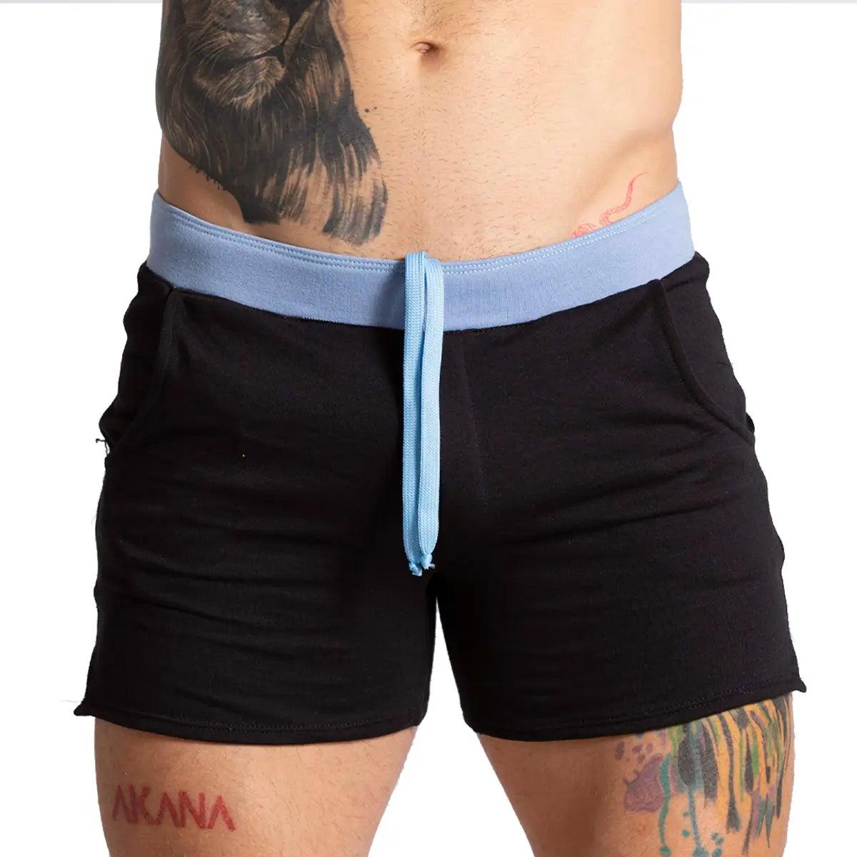 ALFA BLACK BLUE SHORT - Gigo Underwear Colombia