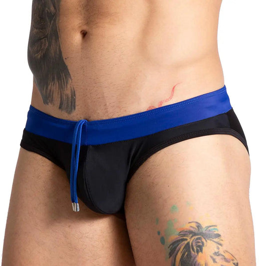 ALFA BLACK BLUE SWIM BRIEF - Gigo Underwear Colombia