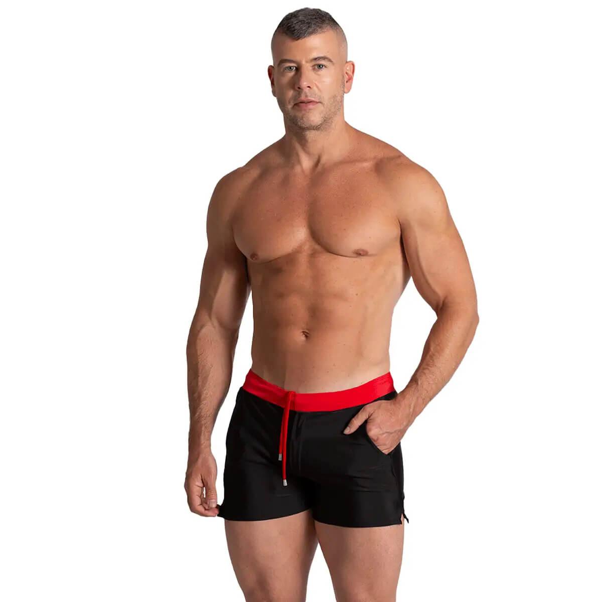ALFA BLACK RED BEACHWEAR - Gigo Underwear Colombia