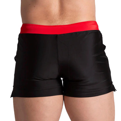 Alfa Black Red Beachwear vista posterior de Gigo Underwear