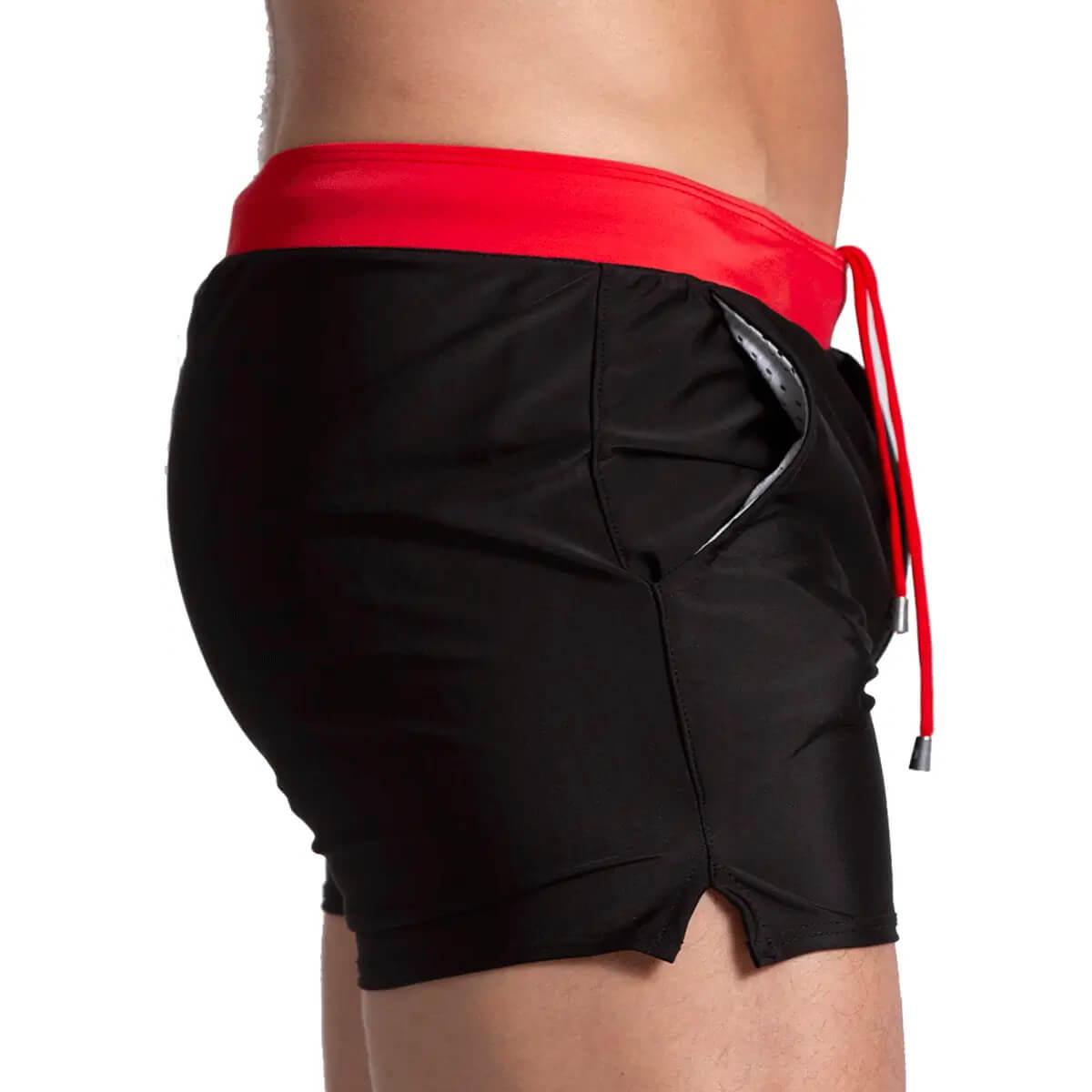 ALFA BLACK RED BEACHWEAR - Gigo Underwear Colombia