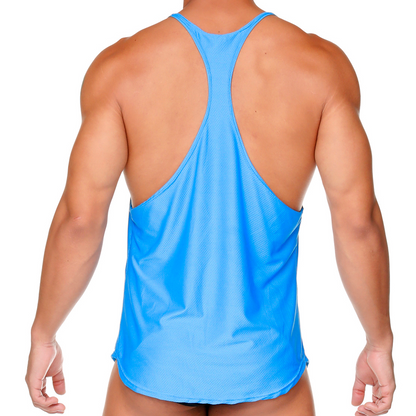 Arab Blue Tank vista frontal de Gigo Underwear
