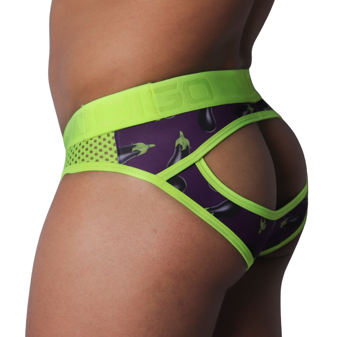 Aubergine Brief Jock vista frontal de Gigo Underwear