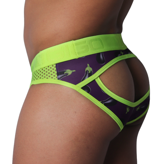 Aubergine Brief Jock vista frontal de Gigo Underwear