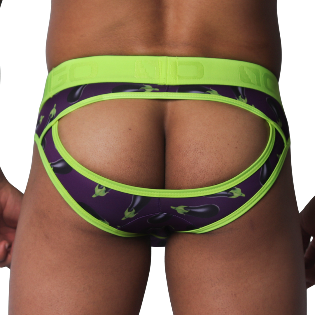 Aubergine Brief Jock vista posterior de Gigo Underwear