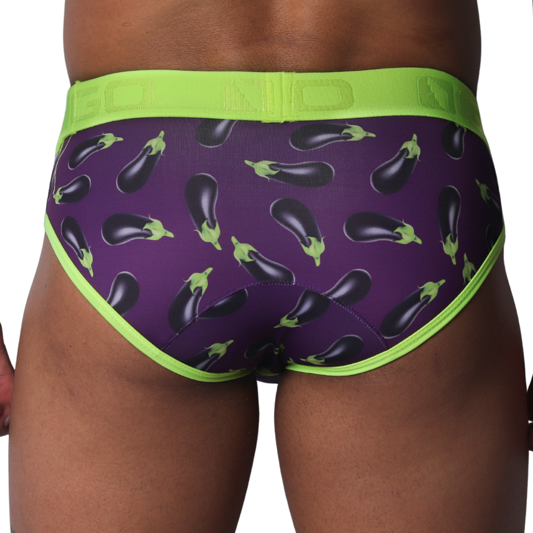 Aubergine Brief vista posterior de Gigo Underwear