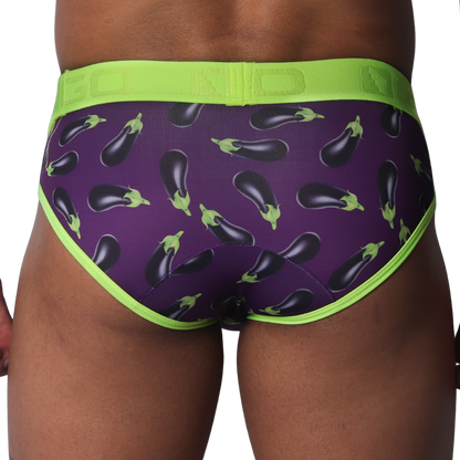 Aubergine Brief vista posterior de Gigo Underwear