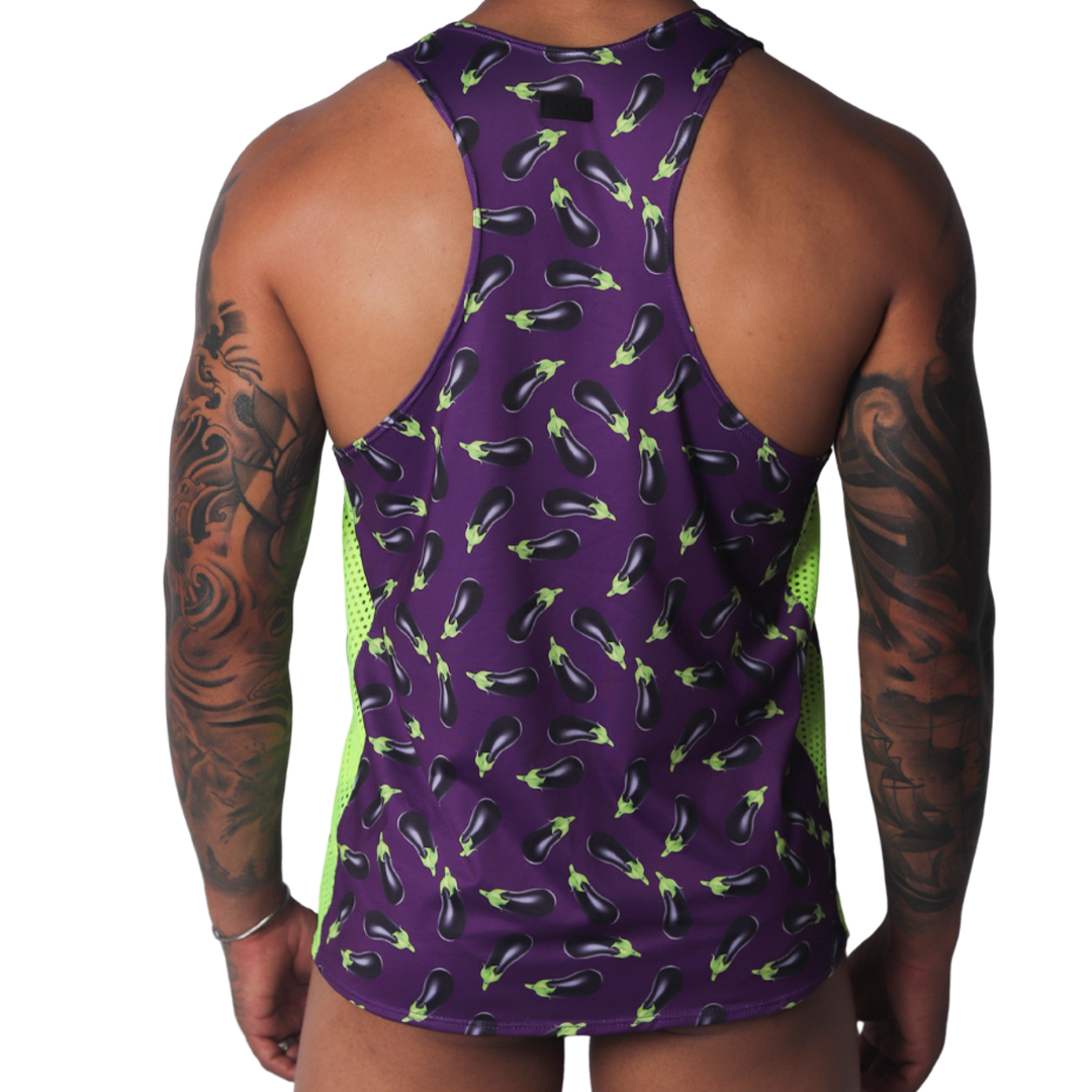 Aubergine Tank vista posterior de Gigo Underwear