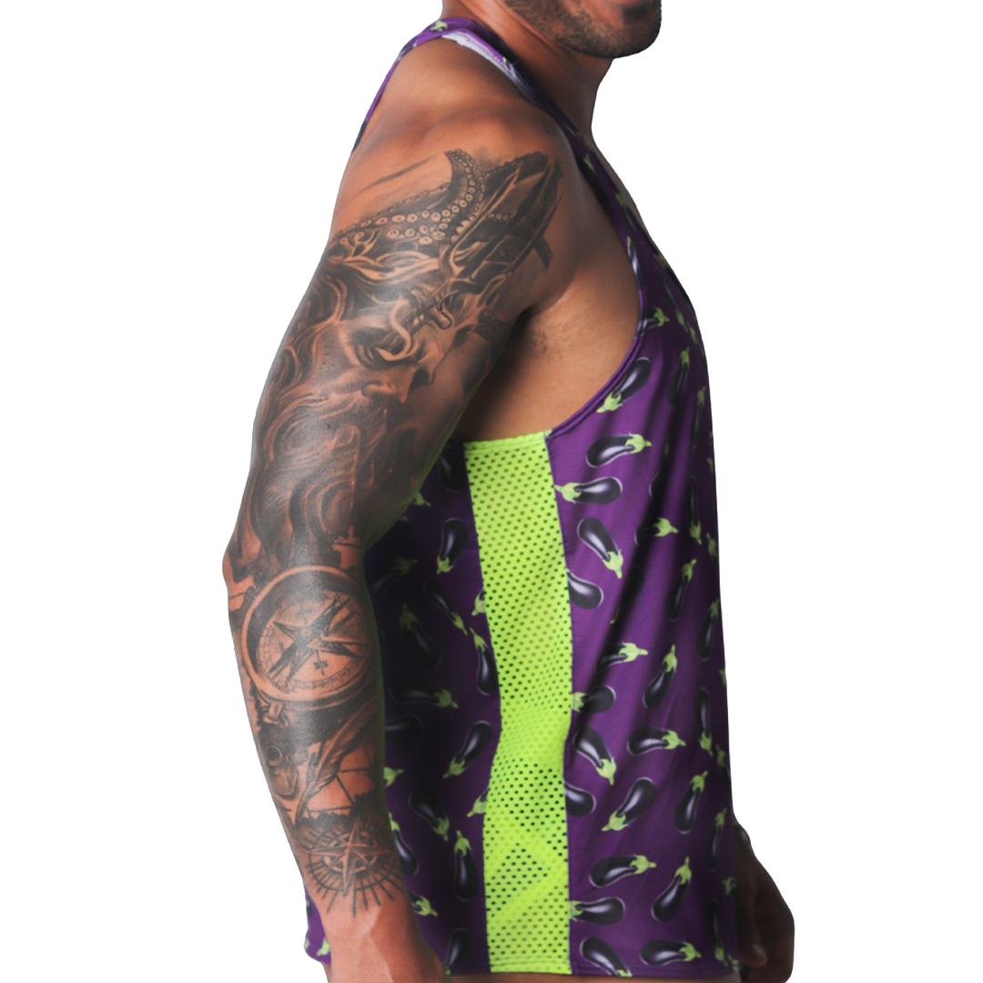 Aubergine Tank vista frontal de Gigo Underwear