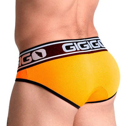 Audacy Orange Brief vista posterior de Gigo Underwear