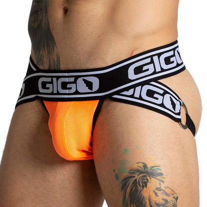 Audacy Orange Jock vista frontal de Gigo Underwear