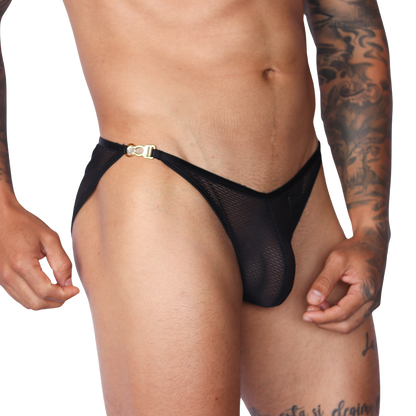 Anwar Black Brief vista frontal de Gigo Underwear