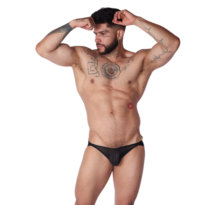 Anwar Black Jock Thong en modelo de Gigo Underwear