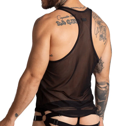 Bahia Black Tank vista frontal de Gigo Underwear