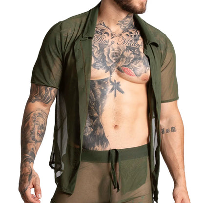 Bahia Green Shirt vista posterior de Gigo Underwear
