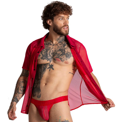 Bahia Red Shirt vista posterior de Gigo Underwear