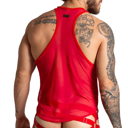 Bahia Red Tank vista posterior de Gigo Underwear
