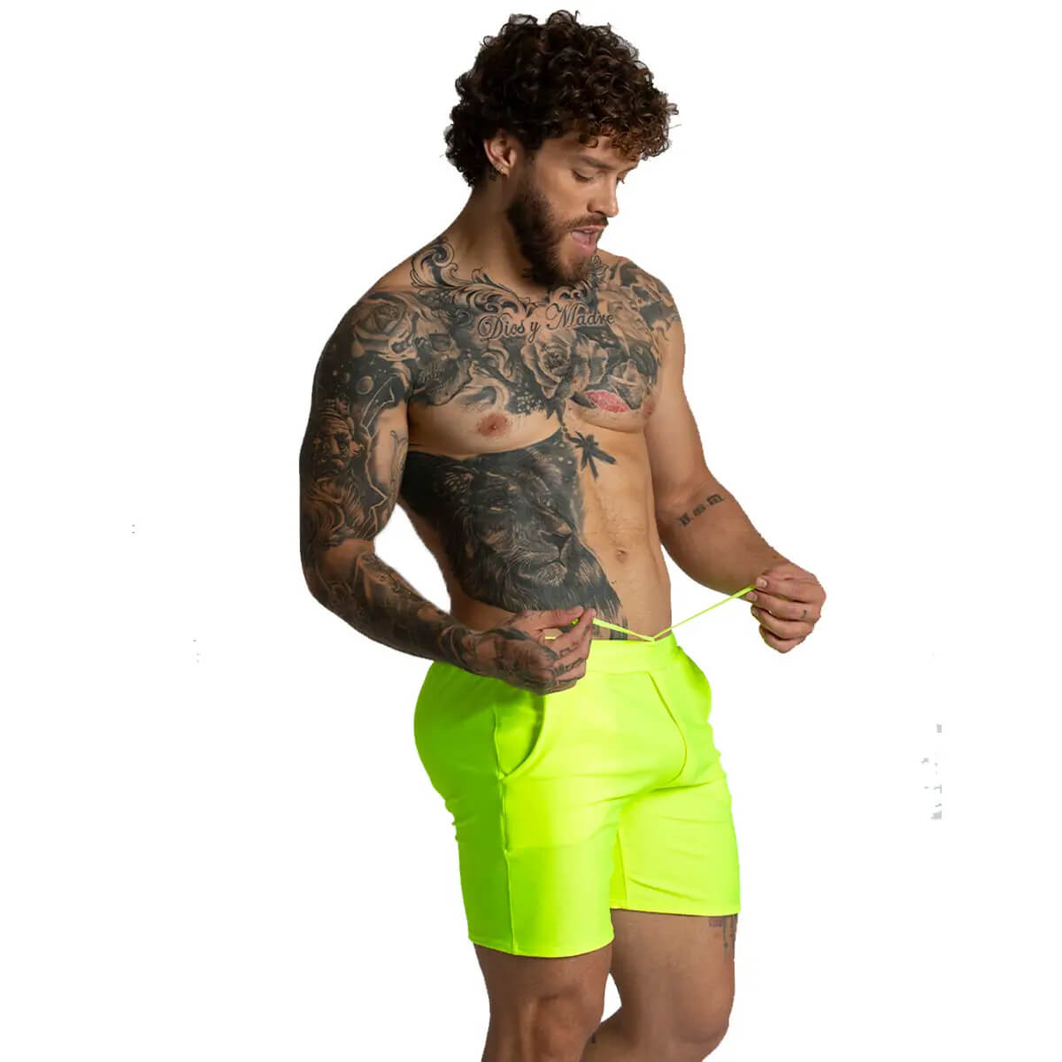 BELUCCI YELLOW SHORT - Pantaloneta corta amarilla para hombres