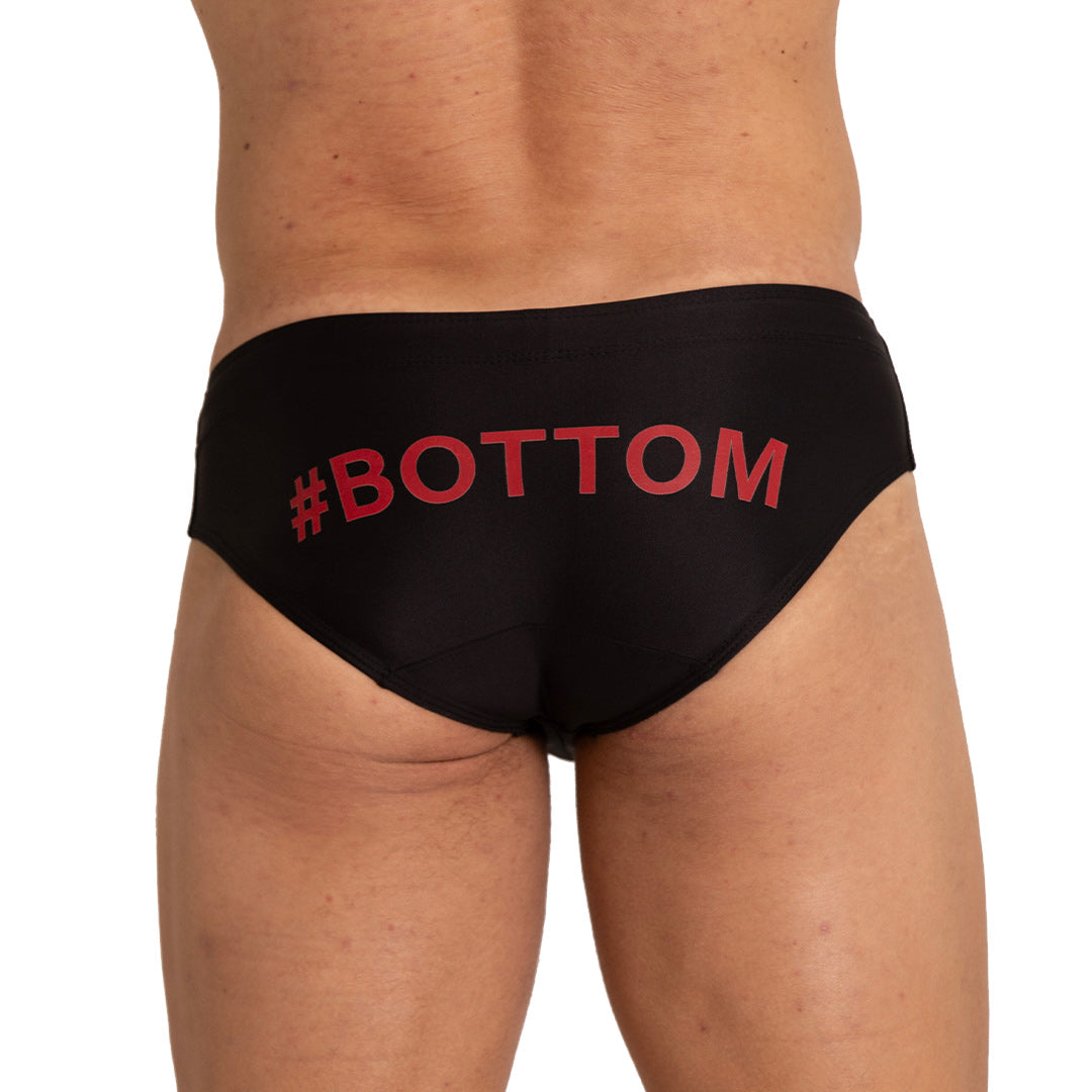 Bottom Black Swim Brief vista frontal de Gigo Underwear