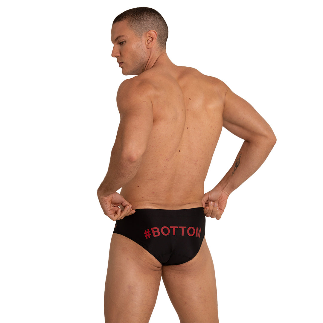 Bottom Black Swim Brief vista posterior de Gigo Underwear