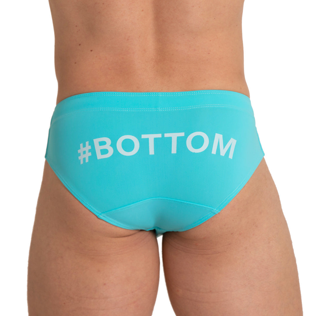 Bottom Blue Swim Brief vista posterior de Gigo Underwear