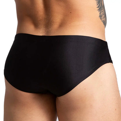 Brazilian Black Swim Brief vista frontal de Gigo Underwear