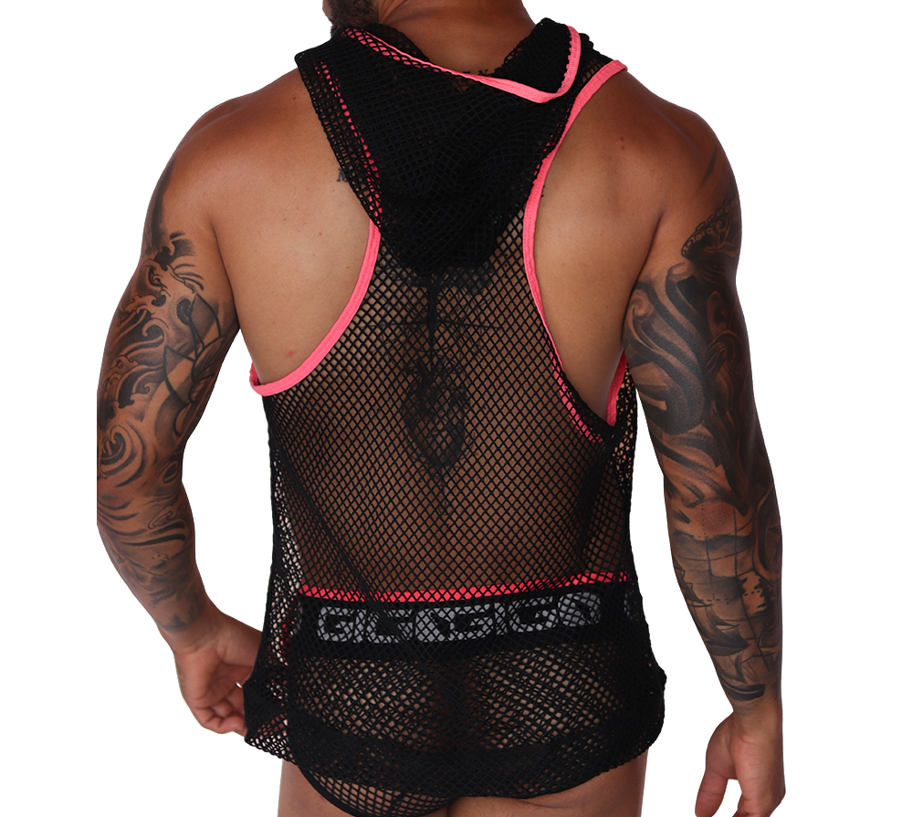 Boox Fuchsia Hoody T Shirt vista posterior de Gigo Underwear