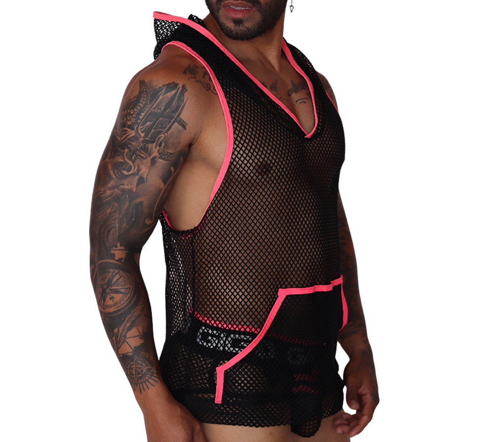 Boox Fuchsia Hoody T Shirt vista frontal de Gigo Underwear