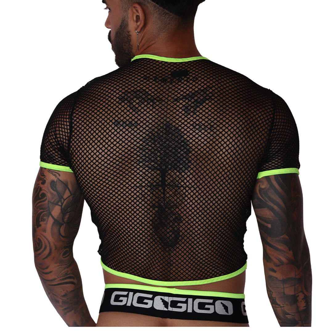 Boox Yellow Crop Top vista posterior de Gigo Underwear
