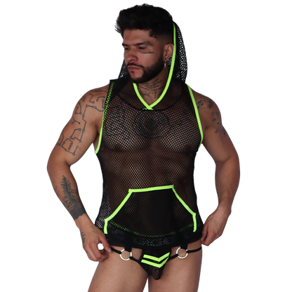 Boox Yellow Hoody T Shirt en modelo de Gigo Underwear