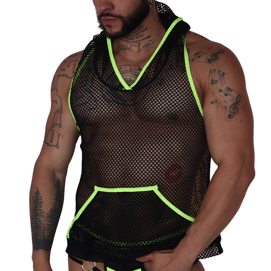 Boox Yellow Hoody T Shirt vista frontal de Gigo Underwear