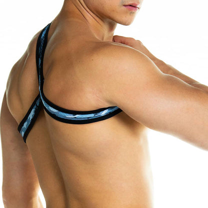 Camo Black Harness vista posterior de Gigo Underwear