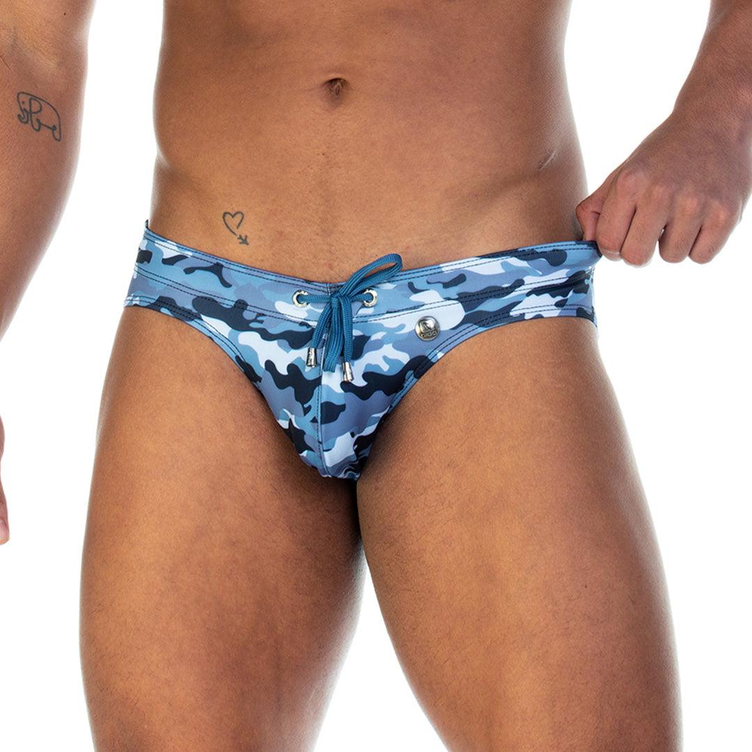 CAMO BLACK SWIM BRIEF - Gigo Underwear Colombia