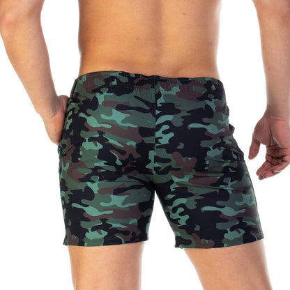 Camo Green Beachwear vista frontal de Gigo Underwear