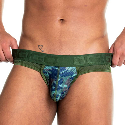 Camo Green Brief Jockstrap de Gigo Underwear
