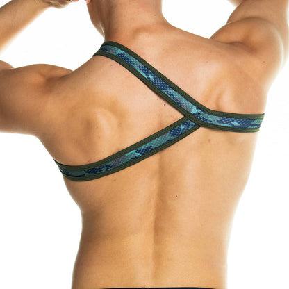 Camo Green Harness vista frontal de Gigo Underwear