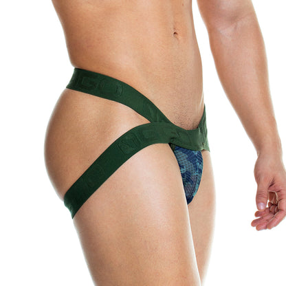 Camo Green Jockstrap vista posterior de Gigo Underwear
