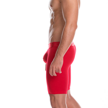 Cautious Red Trunk Long vista posterior de Gigo Underwear